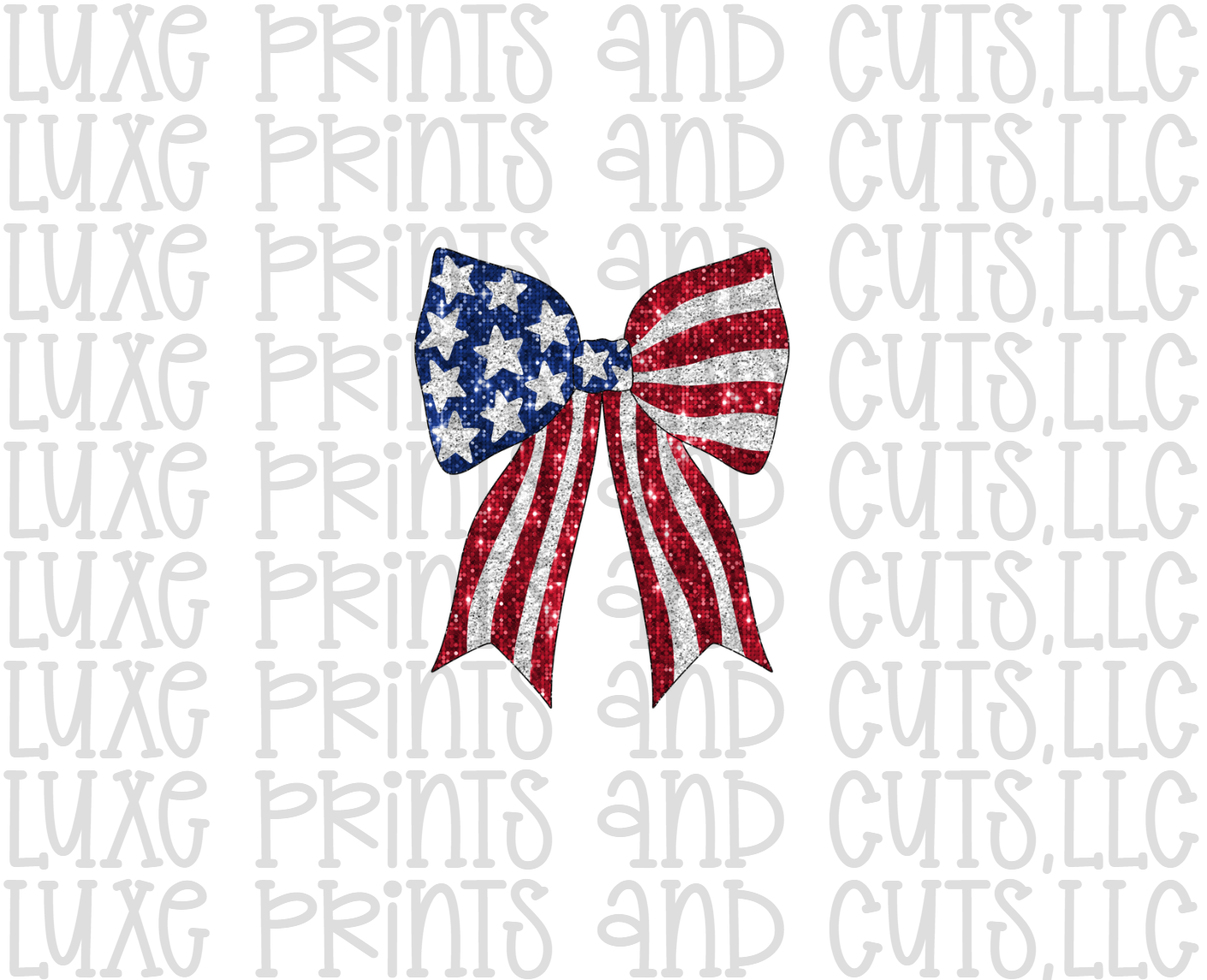Glitter Effect American Flag (TRANSFER ONLY)
