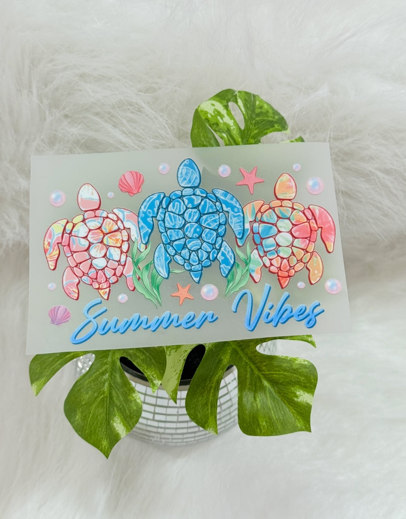Summer Vibes Sea Turtle DTF hat transfers