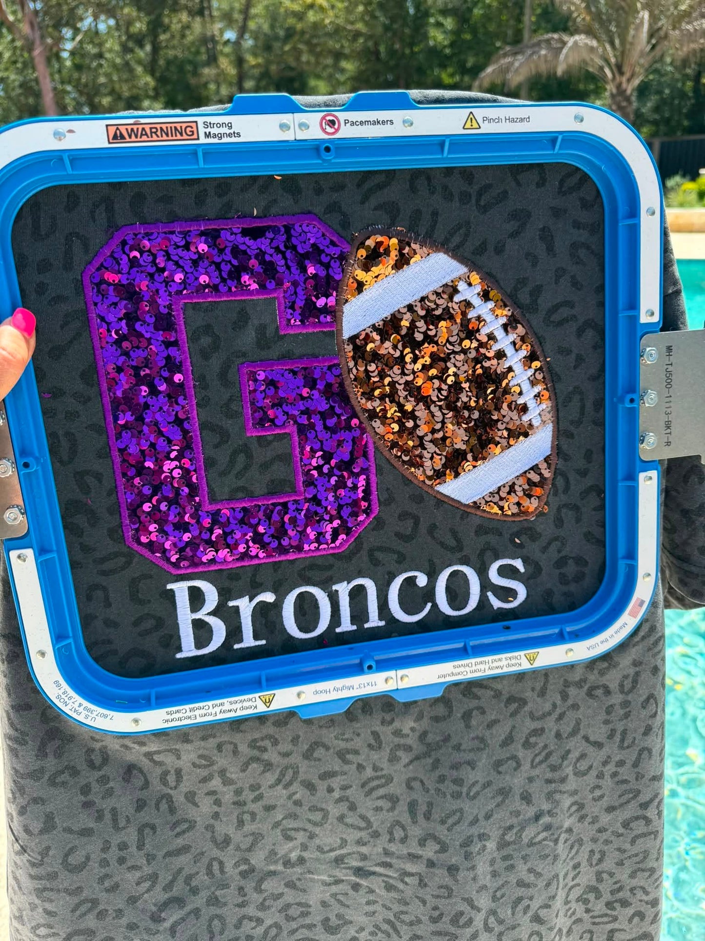 Go Broncos Football Embroidery
