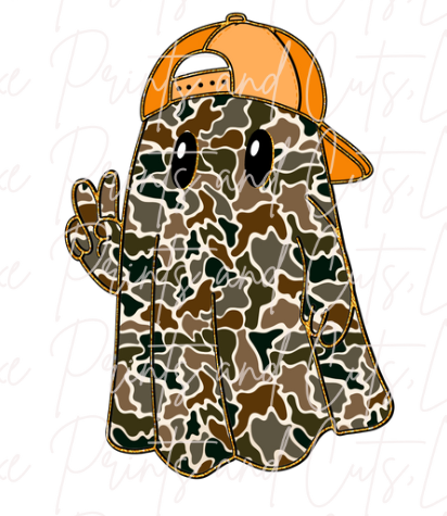 Boy Camo Ghost Gold Glitter Preppy (TRANSFER ONLY)