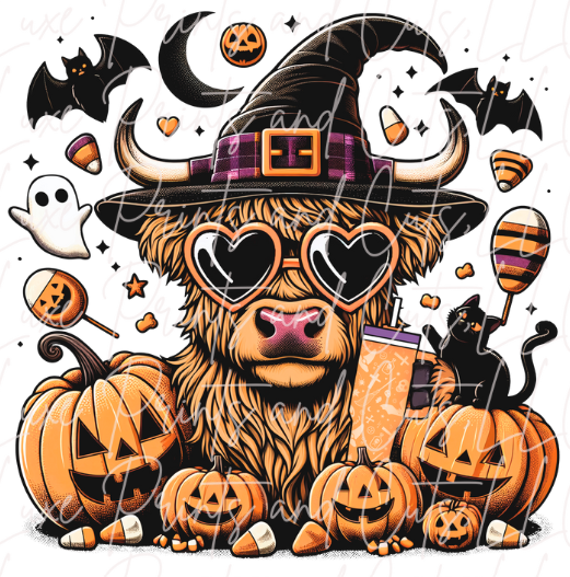 Halloween Highlands Cow (TRANSFERS ONLY)