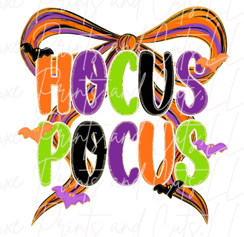 Hocus Pocus Brushstroke with Bow (TRANSFER ONLY)