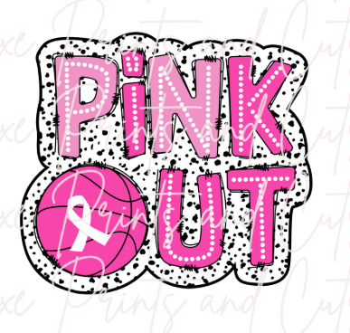 Pink Out Basketball Dalmation Background (TRANSFER ONLY)