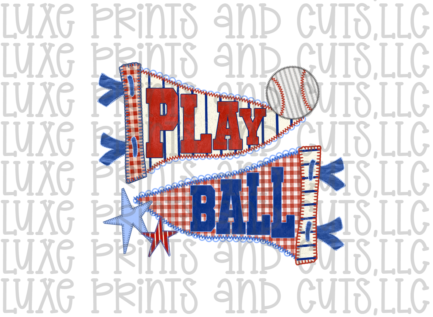 Play Ball Preppy Flags (TRANSFER ONLY)
