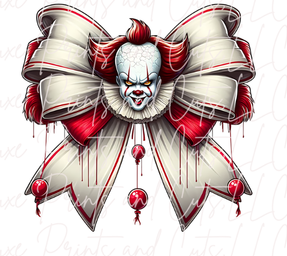 Red Hair Scary Clown Bow (TRANSFER ONLY)