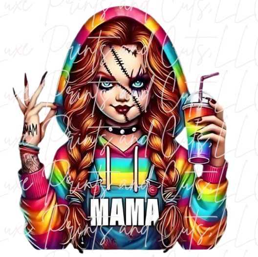 Scary Doll Face Mama (TRANSFER ONLY)