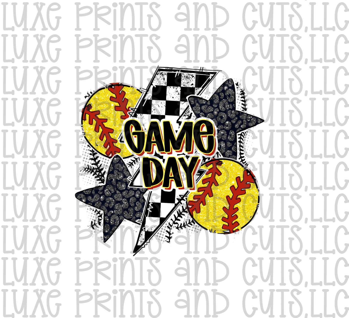 Retro Checkered Softball (TRANSFER ONLY)