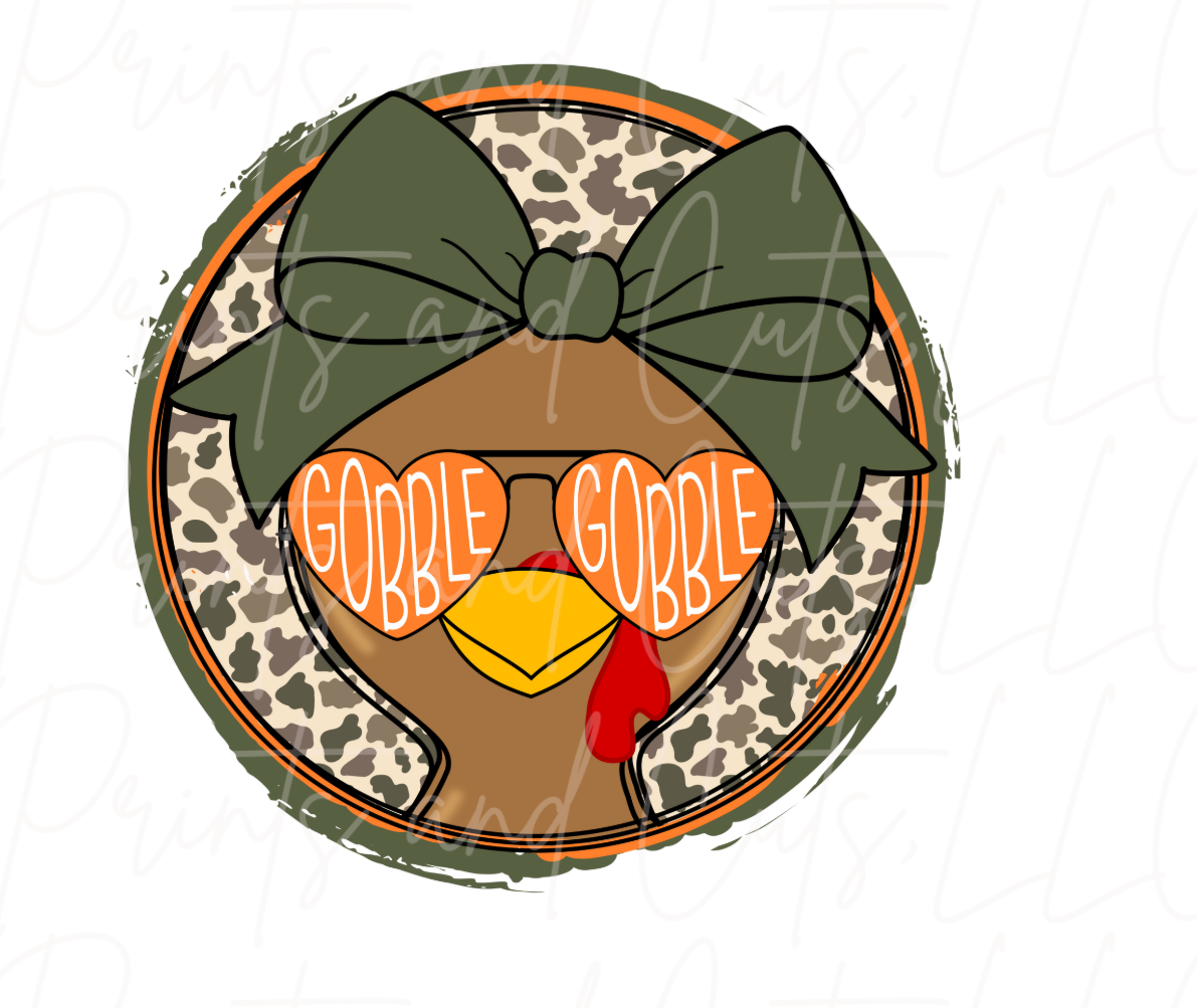Camo Boy or Girl Turkey (TRANSFER ONLY)