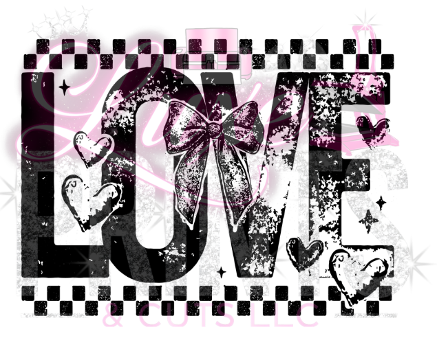 Distressed Love Checkered (TRANSFER ONLY)