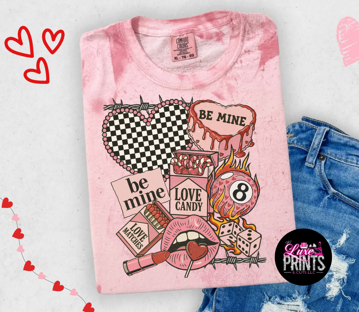 Valentines Barb Wire Comfort Colors