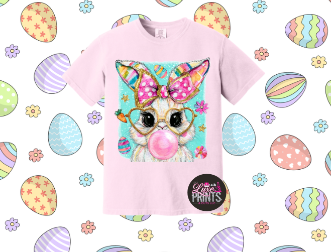 Girl Bunny Blowing Bubble