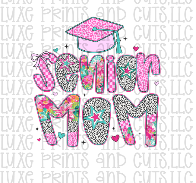 Senior Mom Floral Brushstroke (TRANSFER ONLY)