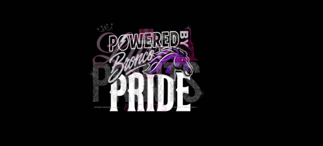 Powered By Bronco Power (for dark garment) (TRANSFER ONLY)