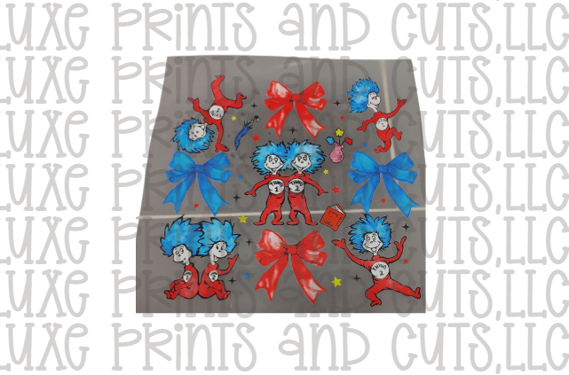 Thing 1 and 2 Bows (TRANSFER ONLY) SALE