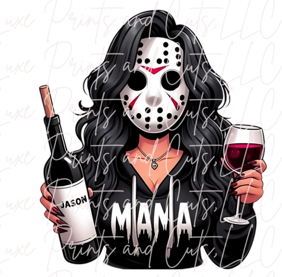 Hockey Mask Wine MaMa (TRANSFER ONLY)
