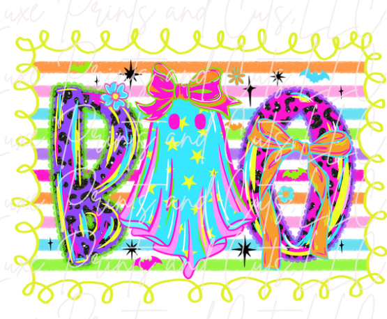 Yellow Scribble Boo (TRANSFER ONLY)