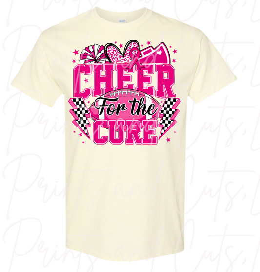 Cheer For The Cure Checkered Lighting Bolt