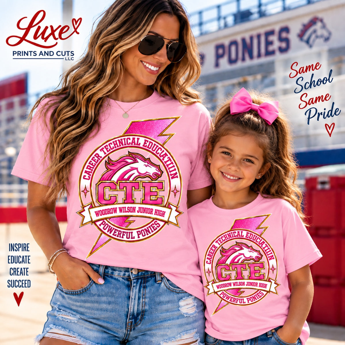 Woodrow Wilson Junior High CTE Pink shirt mockup