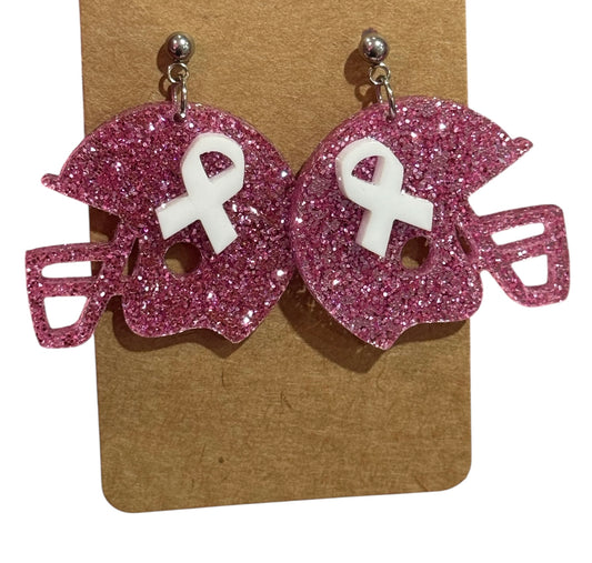 Pink out breast cancer earrings