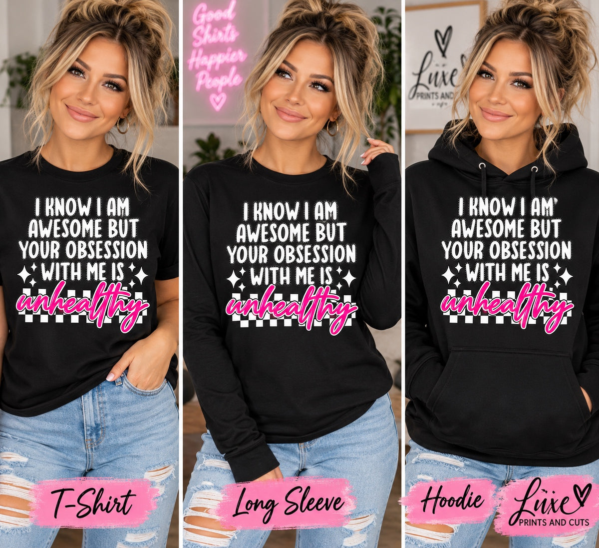 Unhealthy black apparel mockups