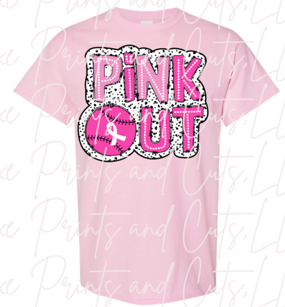 Baseball or Softball Pink Out Dalmation Background