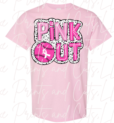 Baseball or Softball Pink Out Dalmation Background