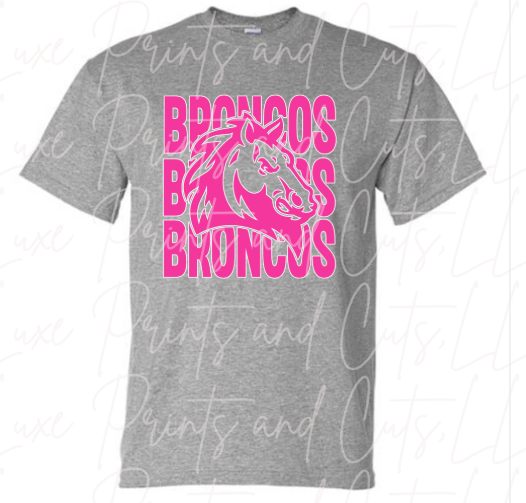 Broncos Stacked Pink Out