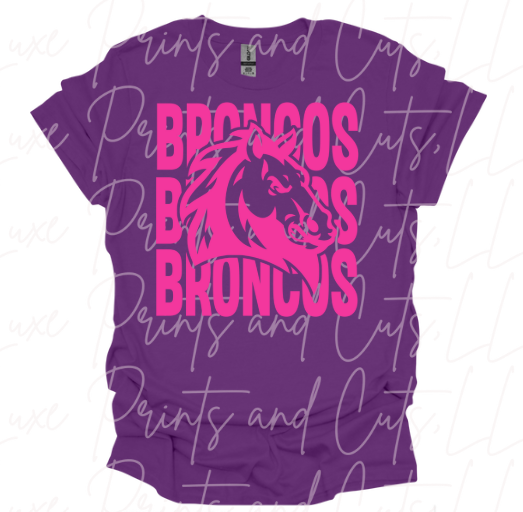 Broncos Stacked Pink Out