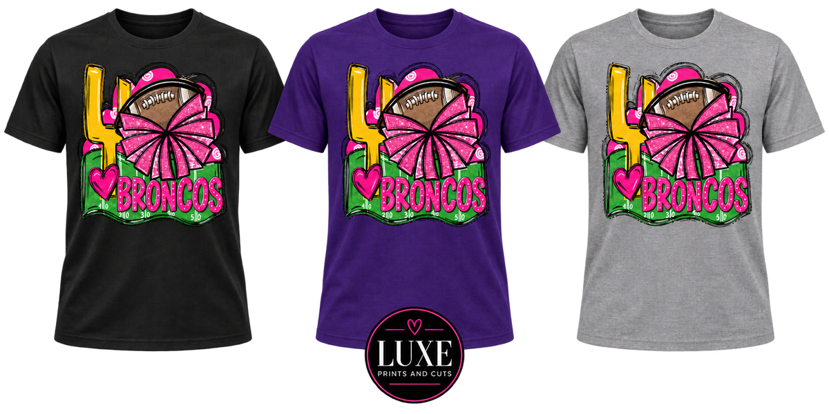 Pink Out Broncos Cheer and Football