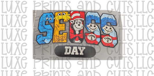 Crochet Effect Seuss Day (TRANSFER ONLY) SALE