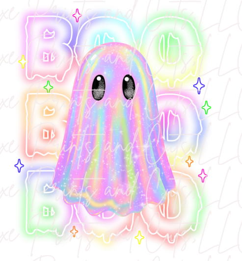 Cute Colorful Neon Ghost (TRANSFER ONLY)