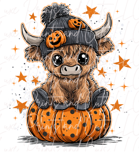 Funny Spooky Highland Cow (TRANSFER ONLY)