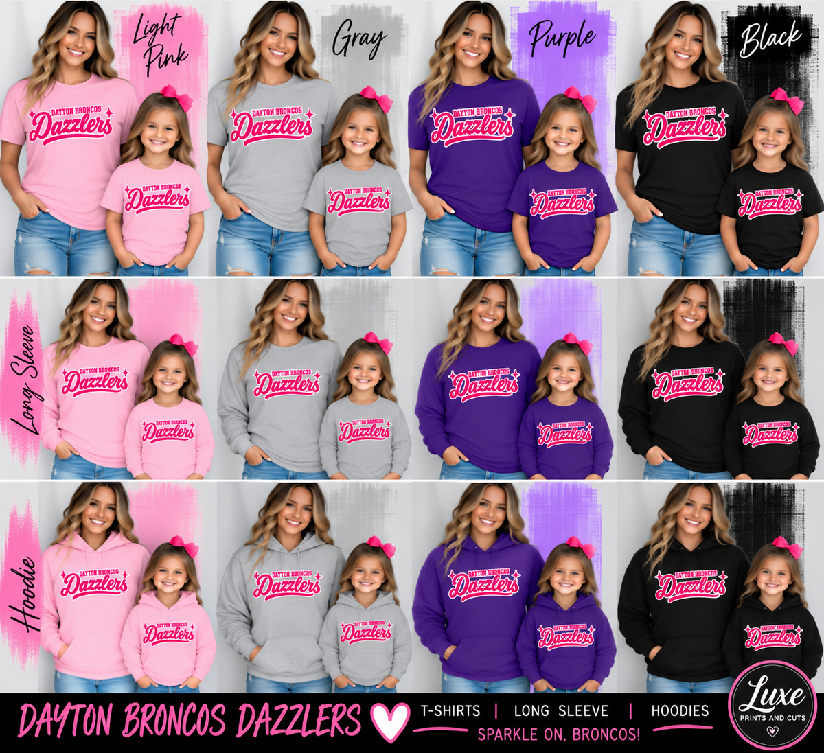 Dayton Broncos Dazzlers apparel mockup