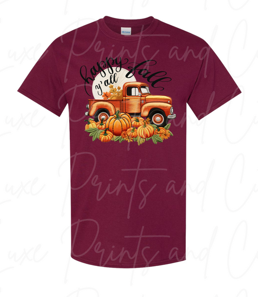 Happy Fall Y'all Embroidery Effect
