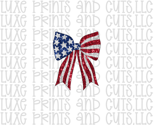Glitter Effect American Flag (TRANSFER ONLY)