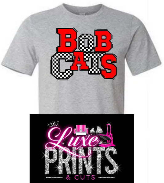 Bobcats Red & Checkered letters
