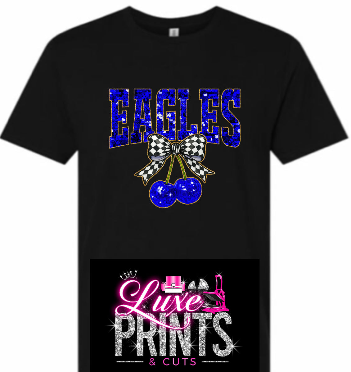 Eagles Checkered Bow