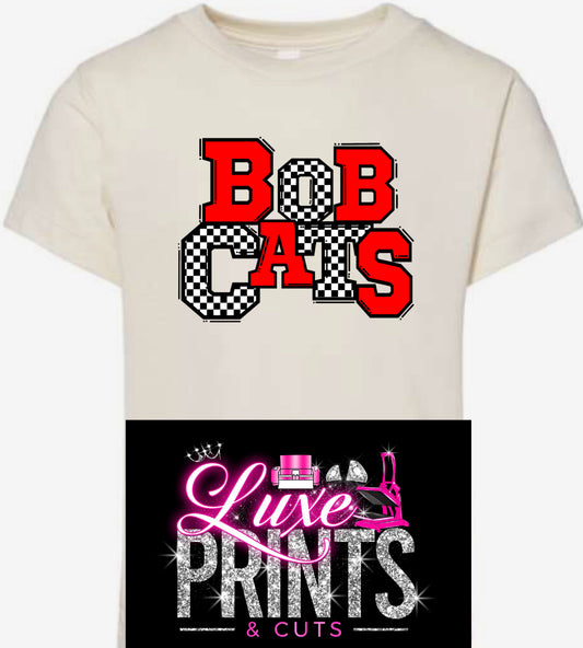 Bobcats Red & Checkered letters