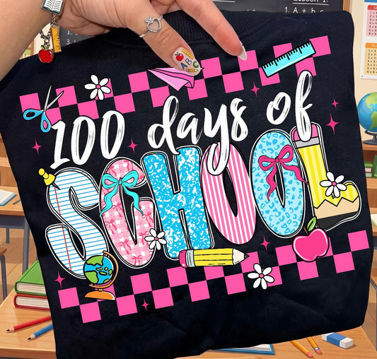 Cute checkered 100 days of school.