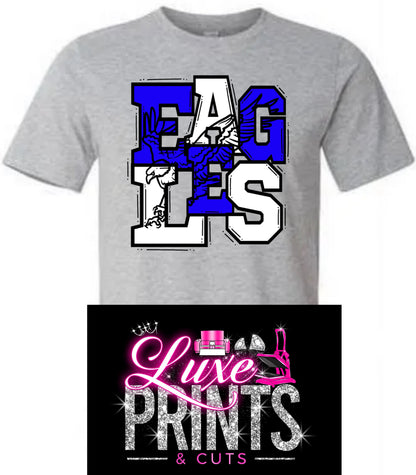 Blue & White Eagles Stacked