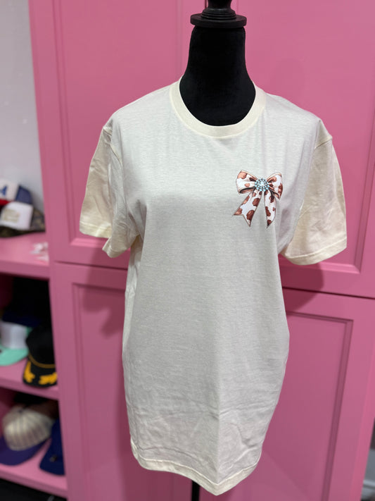 Cow Print Mama Bow Shirt