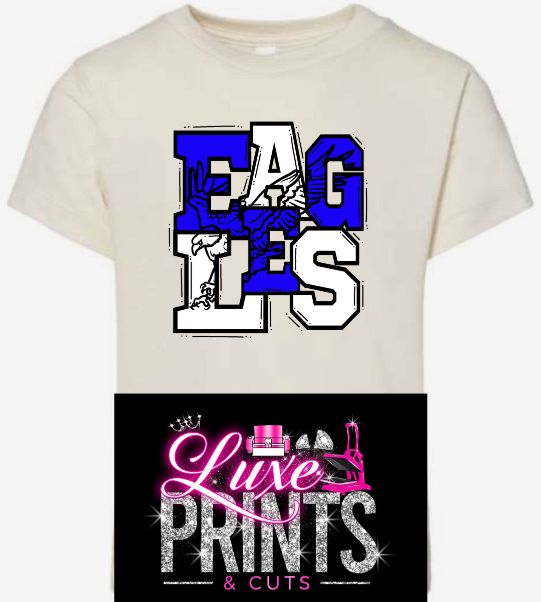 Blue & White Eagles Stacked