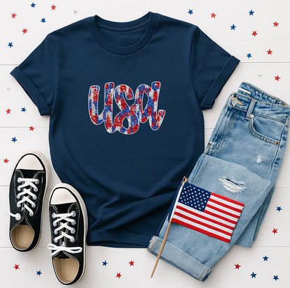 Glitter Effect Cursive USA