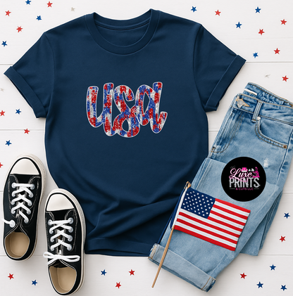 Glitter Effect Cursive USA