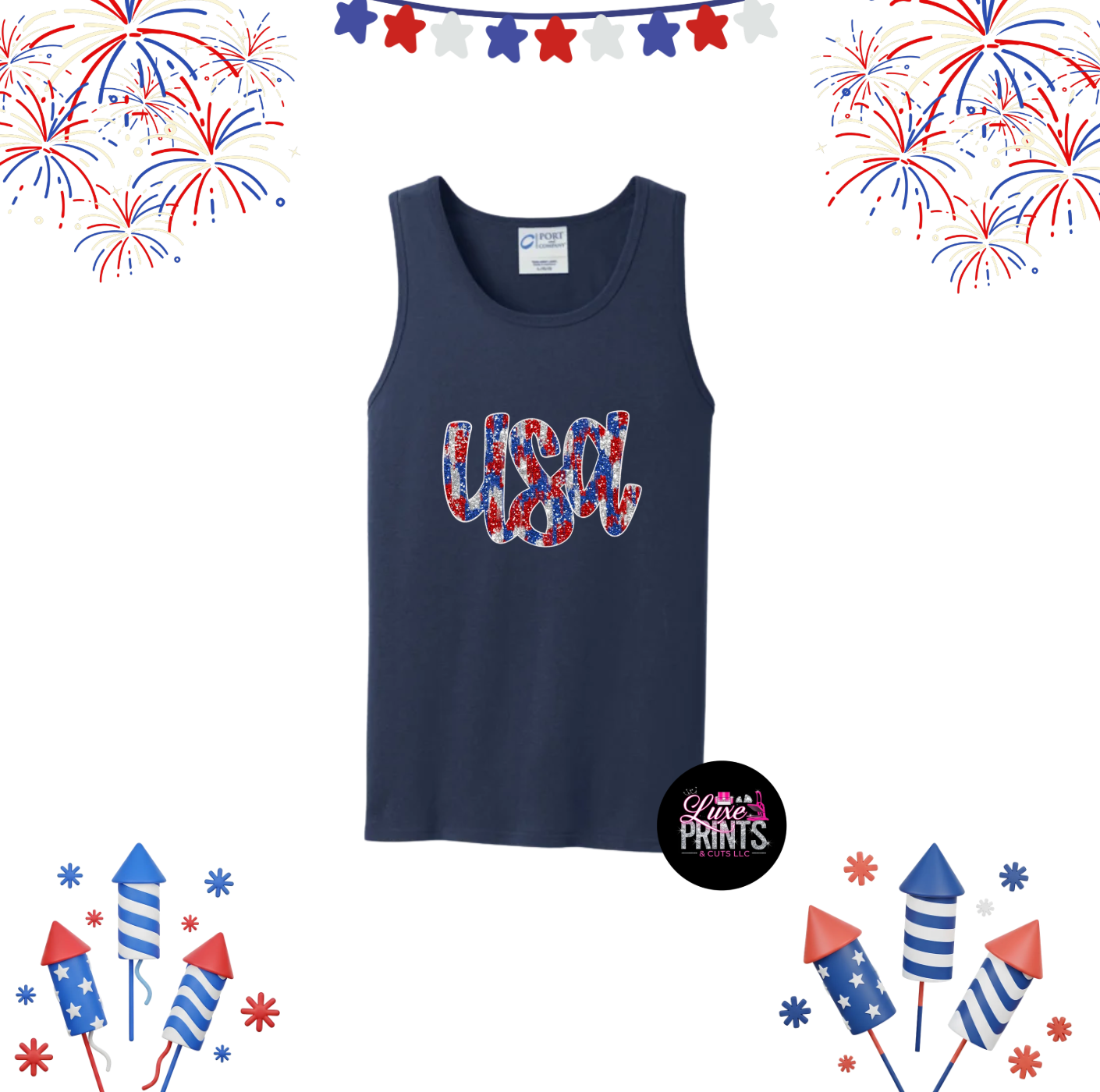 Glitter Effect Cursive USA