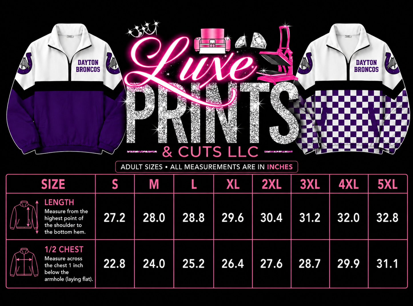 Pre order! Adult Full Zipper Windbreakers