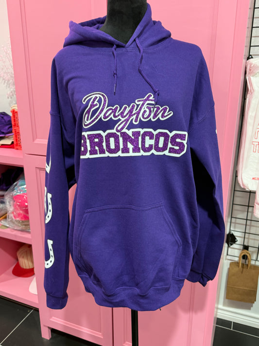 Dayton Bronco Glitter Pullover Hoodie