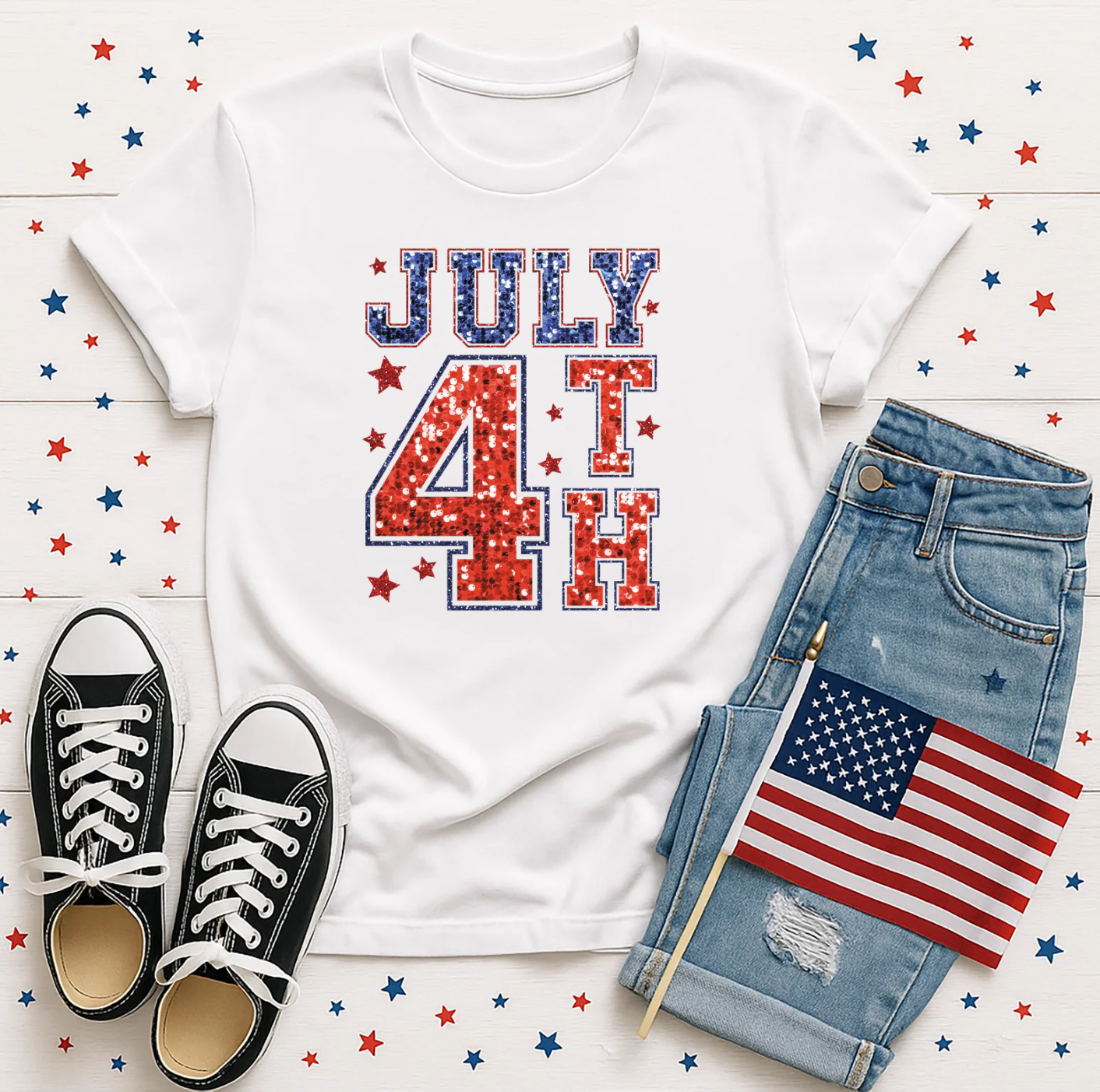 Glitter Effect 4th of July