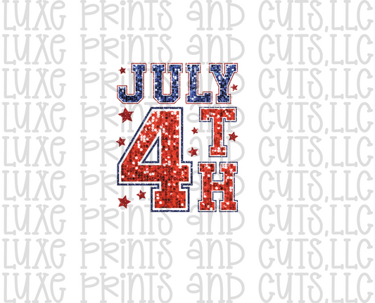 Glitter Effect 4th of July (TRANSFER ONLY)