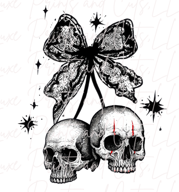 Black Lace Cherry Skull (TRANSFER ONLY)